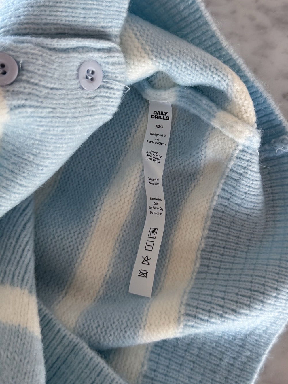 daily drills blue striped knit cardigan - Picture 5 of 5